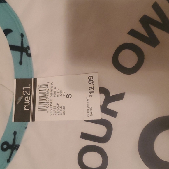 Rue 21 Be your own Anchor long sleeve shirt size small - Picture 4 of 4